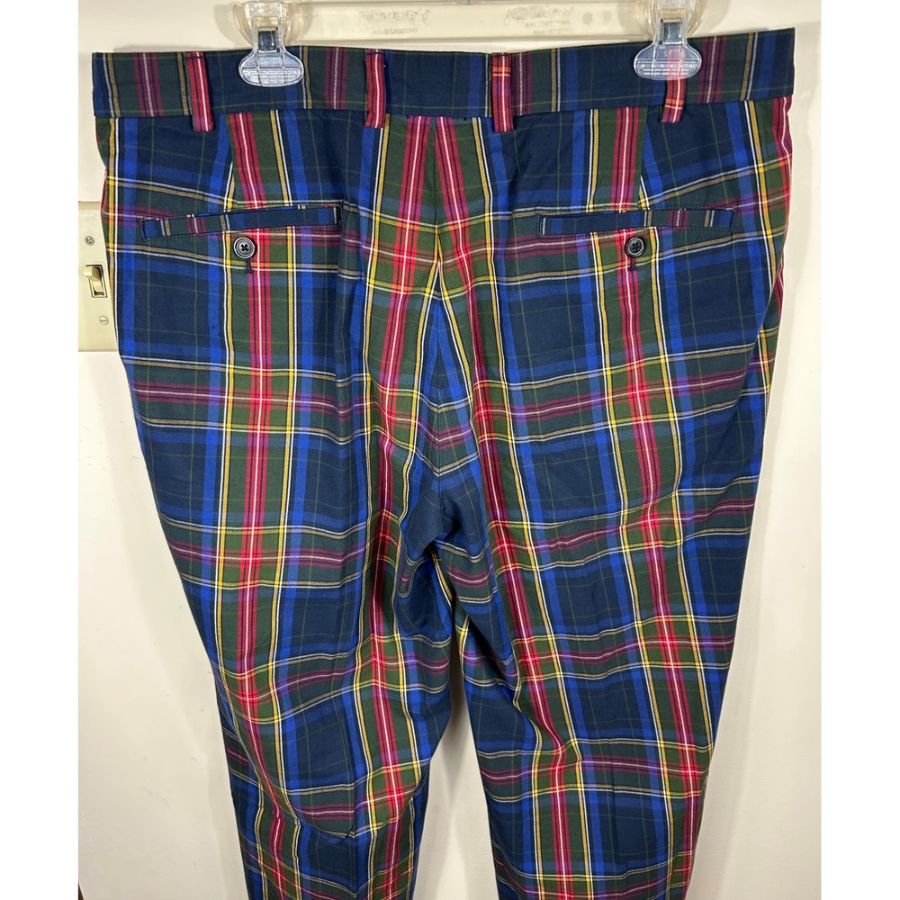 Brooks Brothers 346 Plaid Trousers Pants Men's 36x32 Golf Tartan Chino Patchwork - Picture 5 of 9